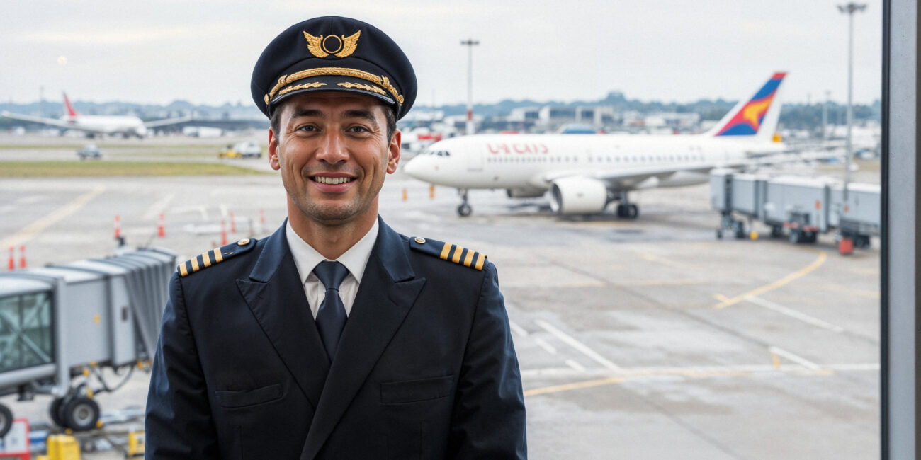 pilot standing front airplane